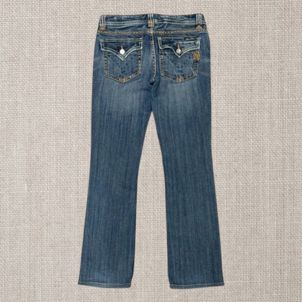 Miss Me Embellished Stitched #JP4896C Bootcut Blue Women's Denim Jeans Size 29